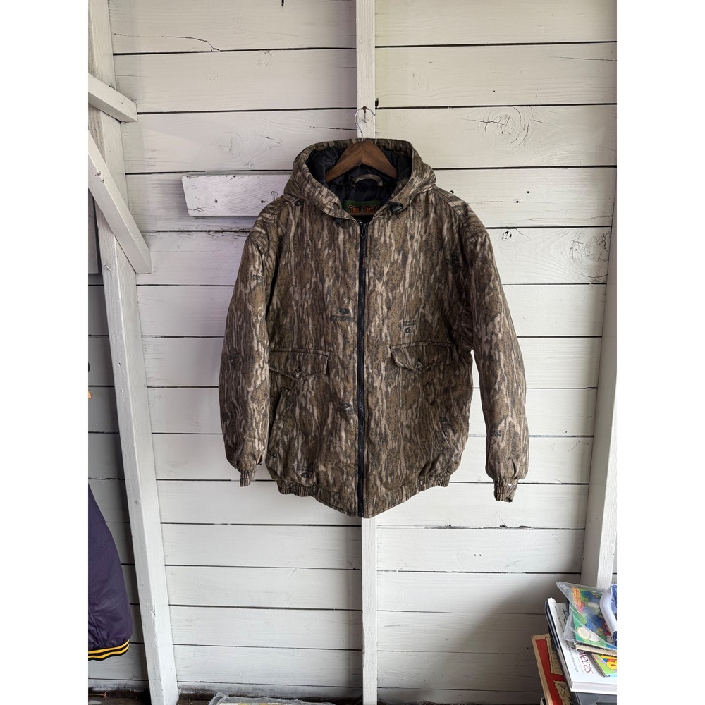Trail Crest Mossy Oak Bottomland Camo Hooded Bomber Jacket Mens XL NWT 51209